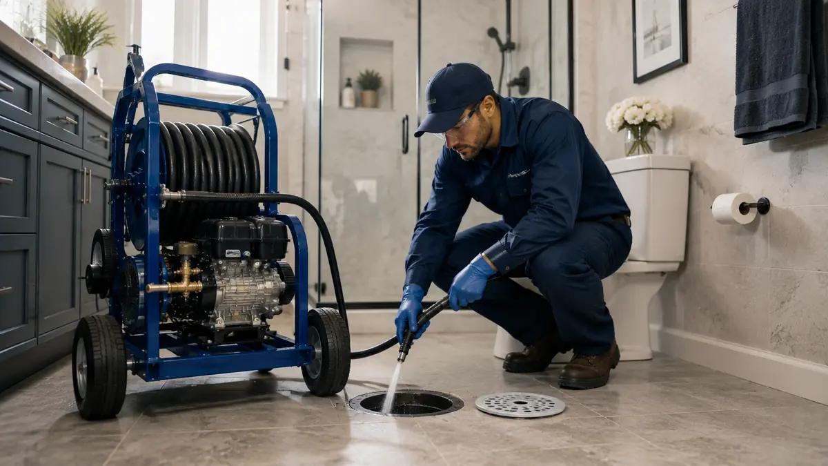 Bathroom Drain Hydro Jetting in Redlands