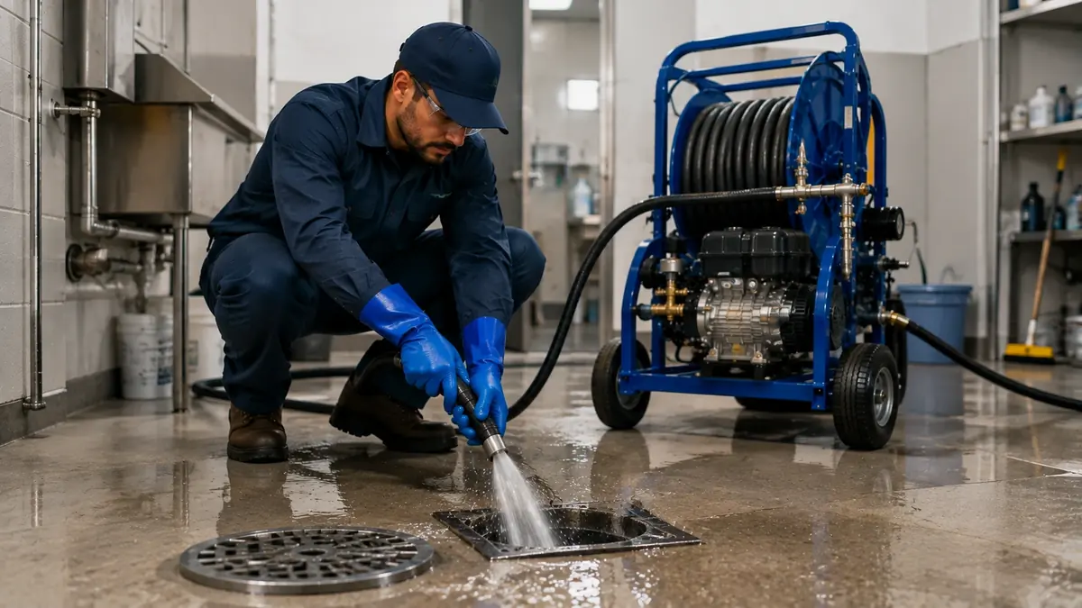 Floor Drain Hydro Jet Cleaning in Redlands