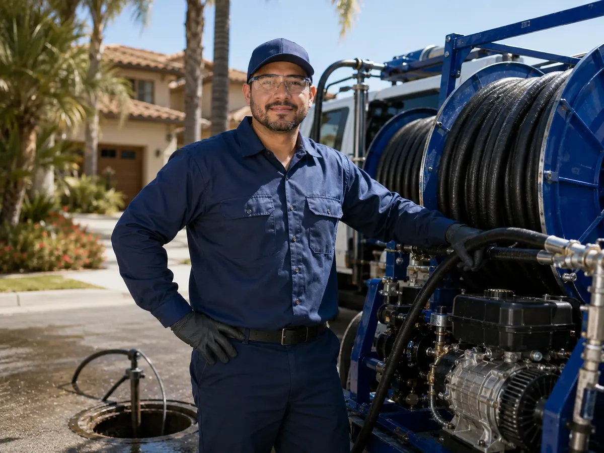 Hydro jet sewer cleaning in Redlands